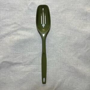 1970 Avocado Green Foley Nylon Plastic Slotted serving Spoon Utensil Retro EUC